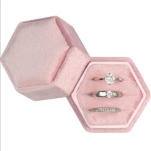 Pink velvet ring box